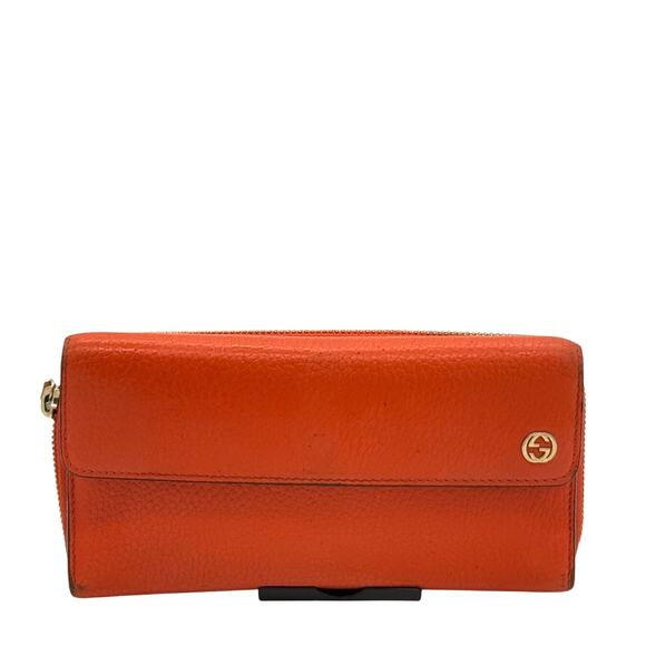 Gucci GG interlocking Orange Leather Continental Wallet*Full Set*Dustbag & Box - Picture 1 of 16